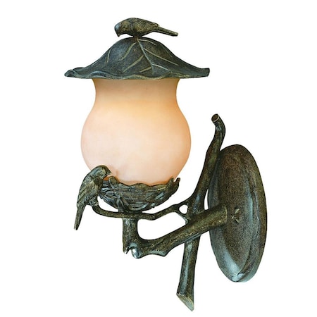 Homeroots Avian 2-Light Black & Coral Wall Light with Champagne Glass 399206